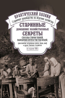 Старинные домашние хозяйственные секреты: способы стирки тканей, выведения пятен и чистки вещей, приготовление натуральных красок, лаков, олиф и другое, полезное в хозяйстве.