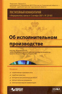 Постатейный комментарий к Федеральному закону от 2 октября 2007г. №229-ФЗ «Об исполнительном производстве»