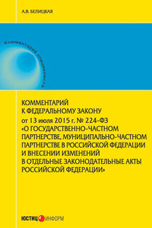 Комментарий к Федеральному закону от 13 июля 2015 г. № 224-ФЗ «О государственно-частном партнерстве, муниципально-частном партнерстве в Российской Федерации и внесении изменений в отдельные законодательные акты Российской Федерации»